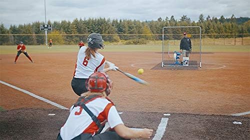 Combo Pitching Machine Adjustable Up to 60 MPH, for Baseball & Softball, Ideal for Pitching-Machine Leagues
