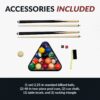 6 Ft Portable Pool Table, Adults Folding Billiards Tables for Game Room with Easy Foldable Storage, Includes Full Set of Billiard Balls, Cues,...