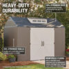 Rubbermaid Resin Outdoor Storage Shed With Floor (7 x 7 Ft) Weather Resistant Gray Organization for Home/Backyard/Garden Tools/Lawn Mower/Bike...