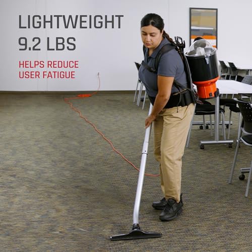 Hoover Commercial Shoulder Vac Pro Backpack Bagged Vacuum Cleaner, with HEPA Media Filter, Lightweight with Extra Long Cord, Chiropractic Design,...