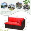 Devoko 5 Pieces Patio Furniture Sets All Weather Outdoor Sectional Patio Sofa Manual Weaving Wicker Rattan Patio Seating Sofas with Cushion and...