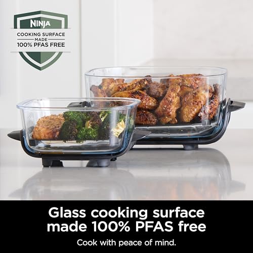 Ninja Crispi 4 in 1 Portable Glass Air Fryer Cooking System, 4QT & 6 Cup Glass Containers with Storage Lids, Easy Meals, Microwave, Freezer &...