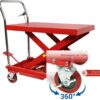 660LBS Hydraulic Lift Table Cart 31" Lift Height, Double Scissor Design with 4 Wheels & Non-Slip Pad for Material Handling