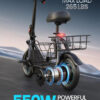 Electric Scooter with Large Basket, 550W Motor