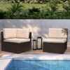 Devoko 5 Pieces Patio Furniture Sets All Weather Outdoor Sectional Patio Sofa Manual Weaving Wicker Rattan Patio Seating Sofas with Cushion and...