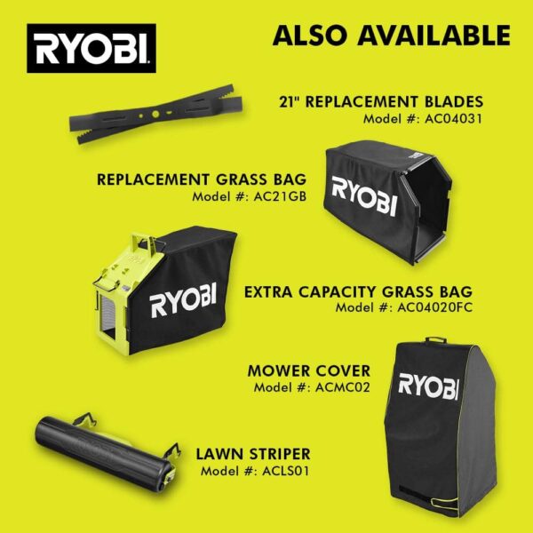 Ryobi 40V HP Brushless 21-in Self-Propelled AWD Lawn Mower Whisper Series Includes (2) 6.0Ah Batteries and Charger