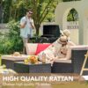 Devoko 5 Pieces Patio Furniture Sets All Weather Outdoor Sectional Patio Sofa Manual Weaving Wicker Rattan Patio Seating Sofas with Cushion and...