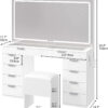 YITAHOME Vanity Set with LED Mirror, 10 Drawers, Stool Included