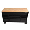 Heavy Duty 61 in. W x 23 in. D 15-Drawer Mobile Workbench with Solid Wood Top