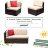 Devoko 5 Pieces Patio Furniture Sets All Weather Outdoor Sectional Patio Sofa Manual Weaving Wicker Rattan Patio Seating Sofas with Cushion and...
