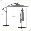9.8FT Offset Patio Umbrella Hanging Cantilever Umbrella Outdoor Sun Shade with Easy Tilt Adjustment, 8 Ribs, UV Protection for Backyard, Lawn,...