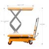 APOLLOLIFT Hydraulic Lift Table Cart 770 lbs Capacity, 51" Max Height, Double Scissor Lift with Safety Guard & 4 Wheels