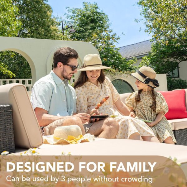Devoko 5 Pieces Patio Furniture Sets All Weather Outdoor Sectional Patio Sofa Manual Weaving Wicker Rattan Patio Seating Sofas with Cushion and...