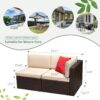 Devoko 5 Pieces Patio Furniture Sets All Weather Outdoor Sectional Patio Sofa Manual Weaving Wicker Rattan Patio Seating Sofas with Cushion and...