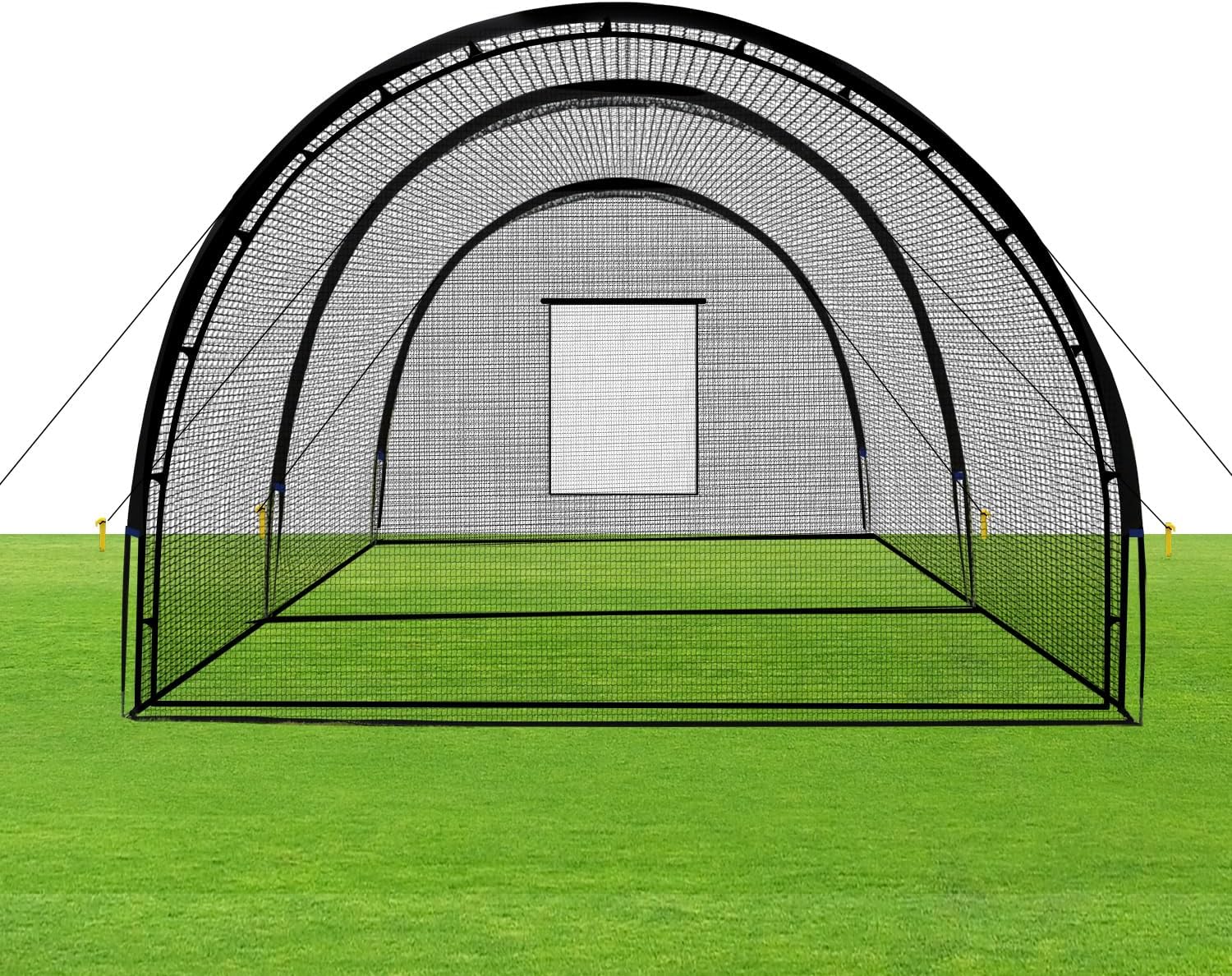 856003f8cfd6dca4ba7c13fe54e28dc188d6ac41bb1047ad7b90ea60f9af1f59 Baseball Batting Cage Net Batting Cages for Backyard Portable Baseball and Softball Batting Cages with Pitching Machine Hole and Detachable Door...