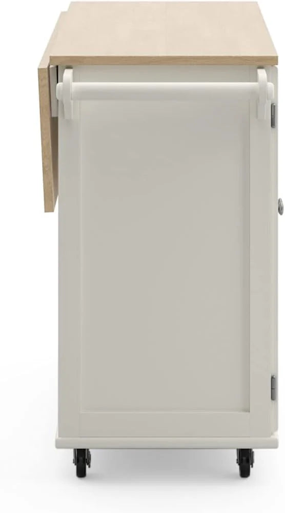Homestyles Dolly Madison Mobile Kitchen Island Cart, Drop Leaf Breakfast Bar