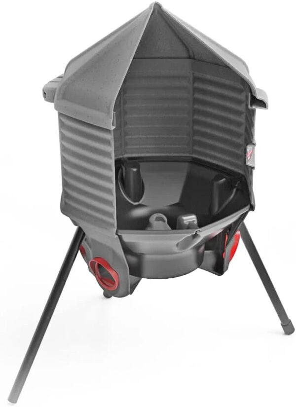 80lb Poultry Feeder, Adjustable Height, UV Stable, Weather Resistant, 8 Ports, Made in USA