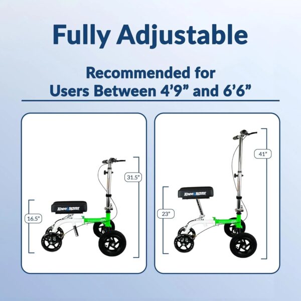 Hybrid - Most Compact All Terrain Knee Scooter for Adults for Foot Surgery Heavy Duty Knee Walker for Broken Ankle Foot Injuries Recovery Leg...
