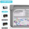 Baby Playpen with Mat 75"*59", Extra Large Playpen for Babies and Toddlers with Storage Bag, BPA-Free, Non-Toxic, Safe No Gaps Playards for...