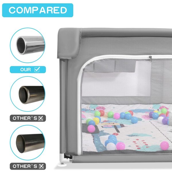 Baby Playpen with Mat 75"*59", Extra Large Playpen for Babies and Toddlers with Storage Bag, BPA-Free, Non-Toxic, Safe No Gaps Playards for...