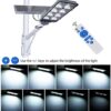 450W Solar Street Flood Lights Outdoor Lamp with Remote Control Dusk to Dawn Security Lighting for Yard Garden Gutter Basketball Court Arena Lawn lm