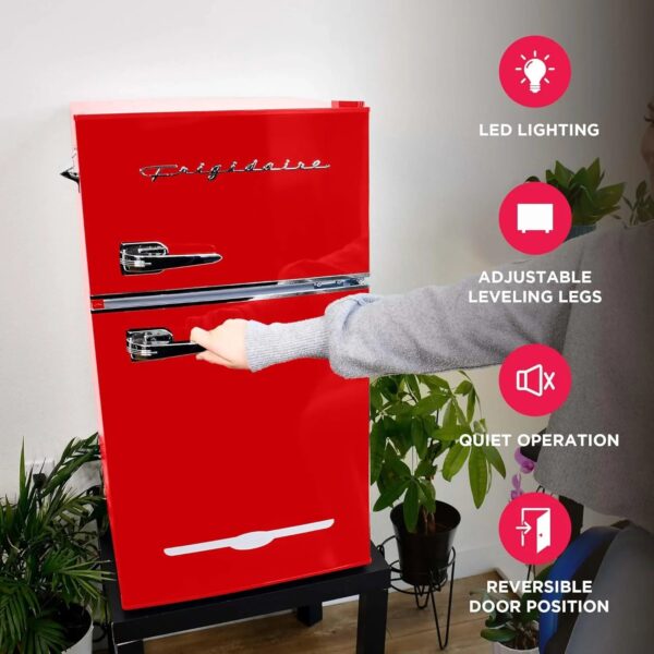 Frigidaire Retro Mini Fridge with Freezer & Side Bottle Opener-Small 2 Door Refrigerator for Office Bar or College Dorm Room-3.1 Cu Ft 19 "D x...