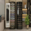 Large-capacity multi-layer rotating disinfection shoe cabinet [with mirror + deodorizer]