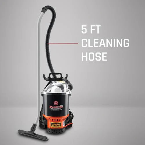 Hoover Commercial Shoulder Vac Pro Backpack Bagged Vacuum Cleaner, with HEPA Media Filter, Lightweight with Extra Long Cord, Chiropractic Design,...