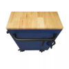 Heavy-Duty 52 in. 9-Drawer Mobile Workbench with Adjustable-Height Solid Wood Top in Matte Blue