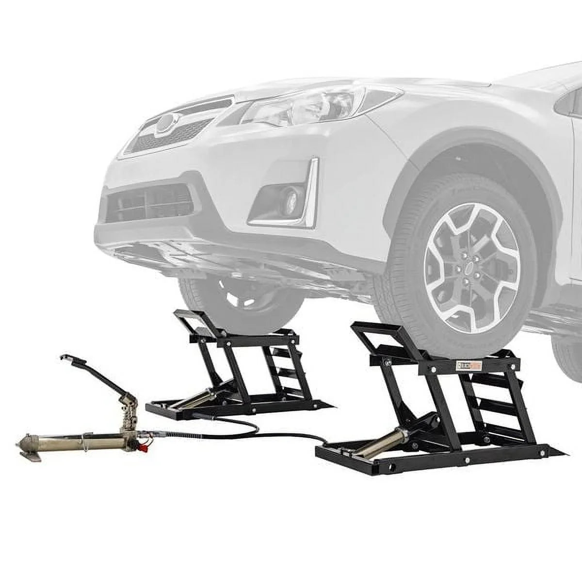 981c177d4bf7d2f7cbfe2545b81c779f3ad4a88642353a8fd103ce23a5f6f802 Black Widow Hydraulic Car Lift with Ramp - 3,000 lb. per pair Capacity