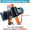 1100lb Folding Dismountable Household Hoist Truck Crane with Electric Hoist (110V) 880lb Pulling Force, Jib Cranes for Factory, Warehouse,...