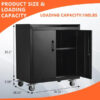 Garage Storage Cabinet with Wheels, 2 Door Tool Cabinet with Adjustable Shelves, Metal Lockable Tool Cabinet, Rolling Tool Chest for Home, 34 H x...
