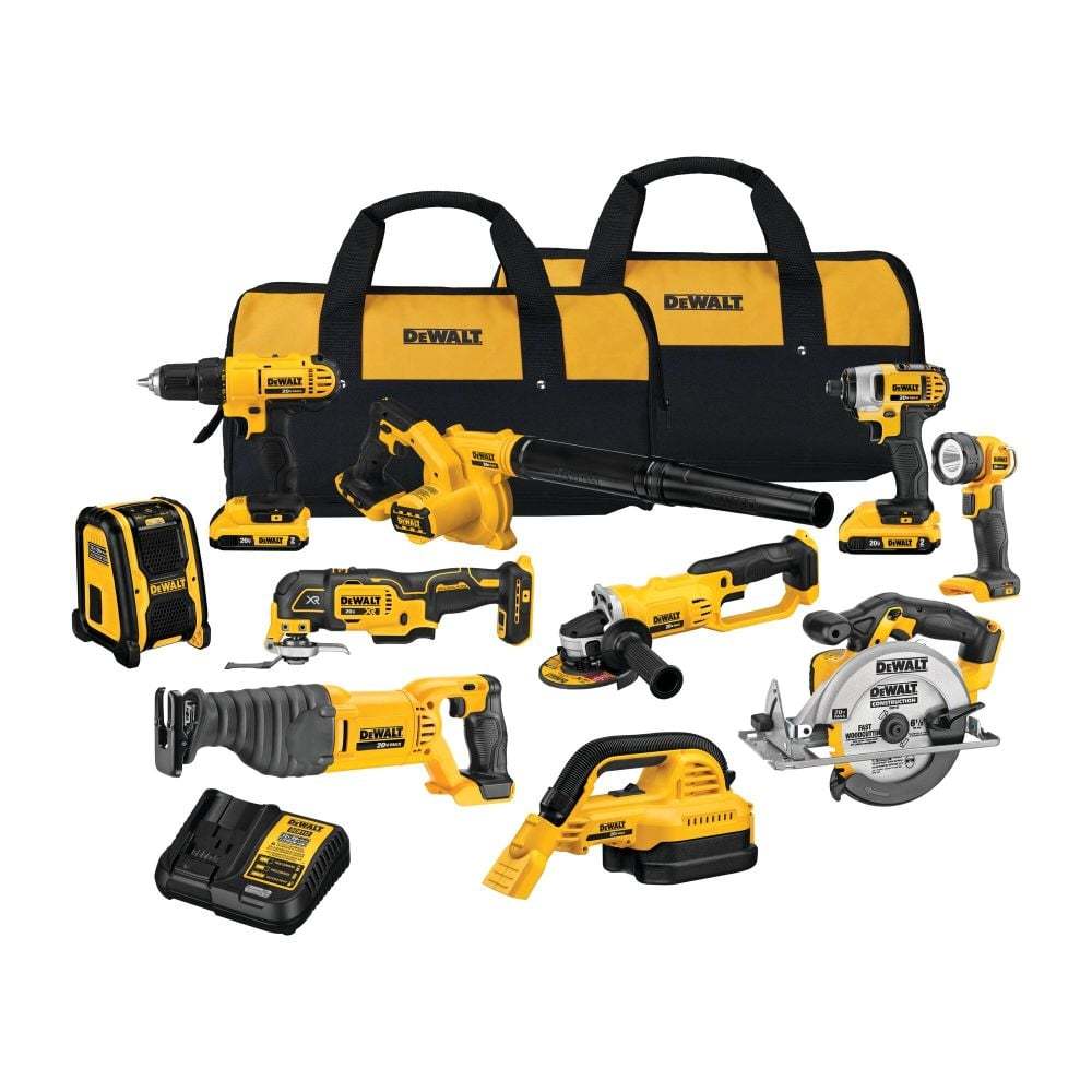 9b71a022d8f6be67a878197094ed98d836492b0beb759fc07ee2170a20b81531 20V MAX 10-Tool Combo Kit DCK1020D2 with Batteries & Charger