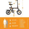 EB3 Electric Bike Adults 21mph, 500W Peak Motor, 270Wh Battery, Rear Suspension, 3 Levels Assist, 14" Folding Ebike for Adults and Teens, Complies...