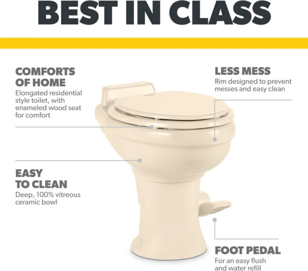 320 Series Standard Height RV Toilet - White
