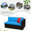 Devoko 5 Pieces Patio Furniture Sets All Weather Outdoor Sectional Patio Sofa Manual Weaving Wicker Rattan Patio Seating Sofas with Cushion and...