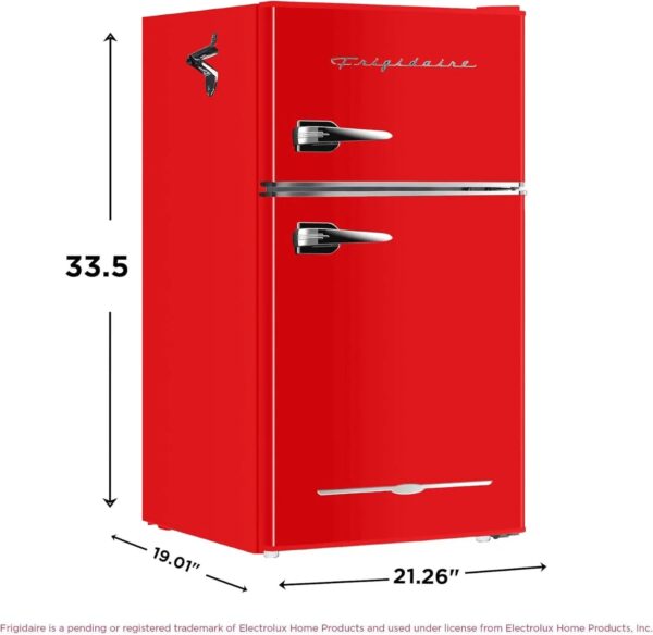 Frigidaire Retro Mini Fridge with Freezer & Side Bottle Opener-Small 2 Door Refrigerator for Office Bar or College Dorm Room-3.1 Cu Ft 19 "D x...