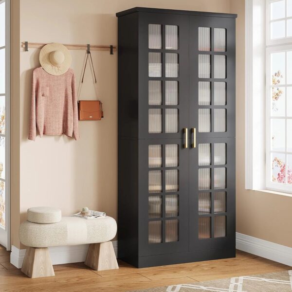 Tribesigns 71-Inch Tall Shoe Cabinet with Doors, 8-Tier Shoe Storage with Adjustable Shelves, Modern Shoe Organizer Shoe Rack Cabinet for Entryway...