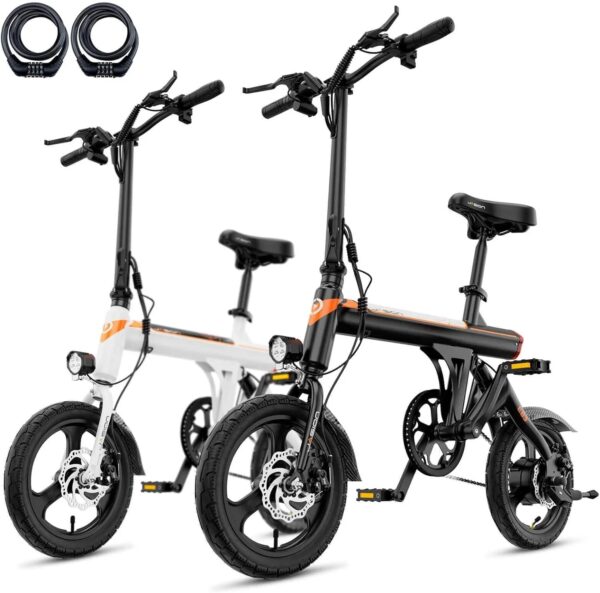 EB3 Electric Bike Adults 21mph, 500W Peak Motor, 270Wh Battery, Rear Suspension, 3 Levels Assist, 14" Folding Ebike for Adults and Teens, Complies...