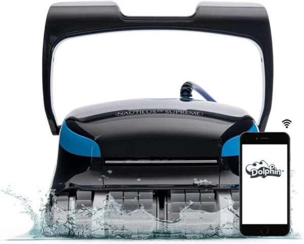 Dolphin Nautilus CC Plus Wi-Fi Automatic Robotic Pool Vacuum Cleaner, Always Cleaning, Never Charging, with Wall Climbing Scrubber Brush, Ideal...
