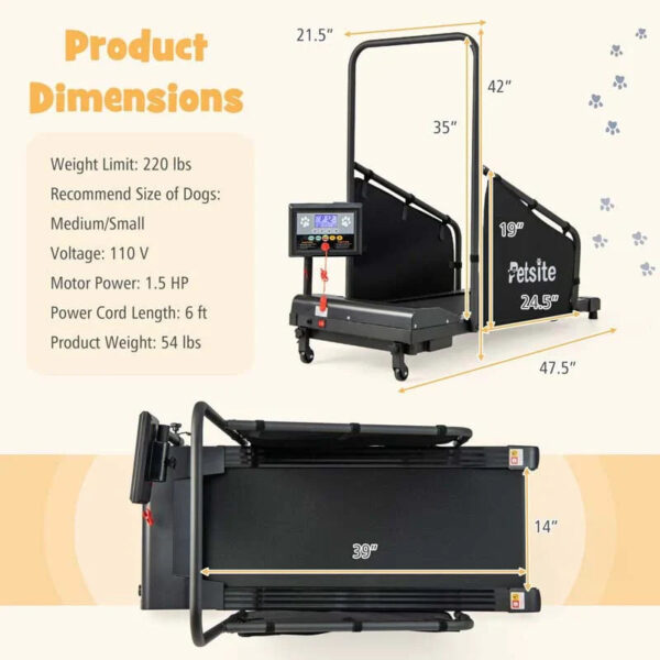 200 Lbs Dog Treadmill Pet Running Machine Indoor Pet Exercise Equipment With Remote Amp 14039039 Lcd Screen