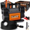 Air compressor kit, dual cylinder, 12-volt portable inflator, 12.35 cubic feet per minute, suitable for truck tires for off-road use, heavy-duty...