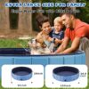 Foldable Dog Swimming Pool, 120"x20" Oversize Collapsable Hard Plastic Potable Bathing Tub for Pet Dog Kiddie Pool Indoor and Outdoor Leakproof...