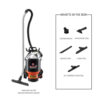 Hoover Commercial Shoulder Vac Pro Backpack Bagged Vacuum Cleaner, with HEPA Media Filter, Lightweight with Extra Long Cord, Chiropractic Design,...