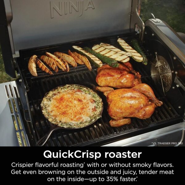 Ninja FlexFlame, Grill and Smoker, Electric and Propane Grill, Roaster, BBQ Grill, 5-in-1 Cooking System, 3 Burner, Digital Control, Outdoor...