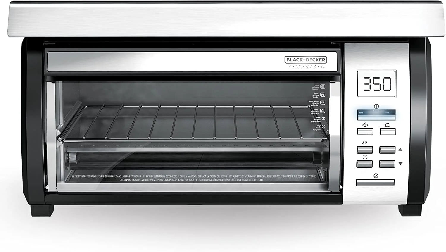 a6bf6ee7e54cae9dda164ed8fbf268d6ddc1aa96500e62b5b7d7e5030689ad1b BLACK+DECKER SpaceMaker Under-Counter Toaster Oven, Digital Controls, Black/Stainless Steel, Fits 9 Pizza, TROS1000D