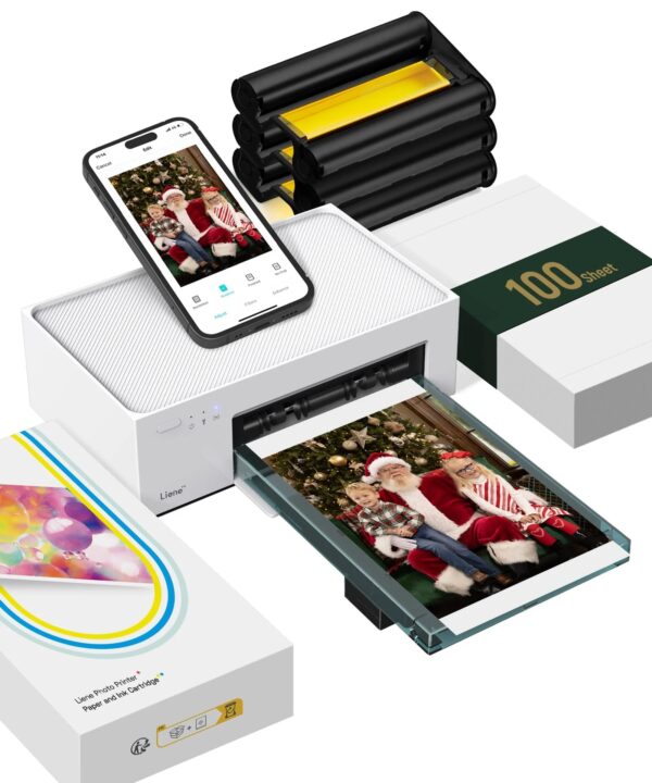 Liene 4 6 Photo Printer with Wi-Fi, 100 Sheets, Thermal-Dye Sublimation, for iPhone & Android