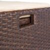 Barton Outdoor Storage Bench Rattan Style Deck Box Wicker Patio Furniture Water Resistance w/Seat Cushion, 60-Gallon, Brown