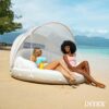 58292EP Canopy Island Inflatable Pool Float: Comfortable Lounge Surface Built-in Cup Holders Detachable Sunshade 440lb Max Weight Capacity 78.5" x 59"
