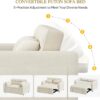 DWVO 3-in-1 Convertible Sofa Bed, 55" Sleeper Sofa with Pull-Out Bed, Cat-Scratch-Proof Fabric Futon Couch with Adjustable Backrest and Side...